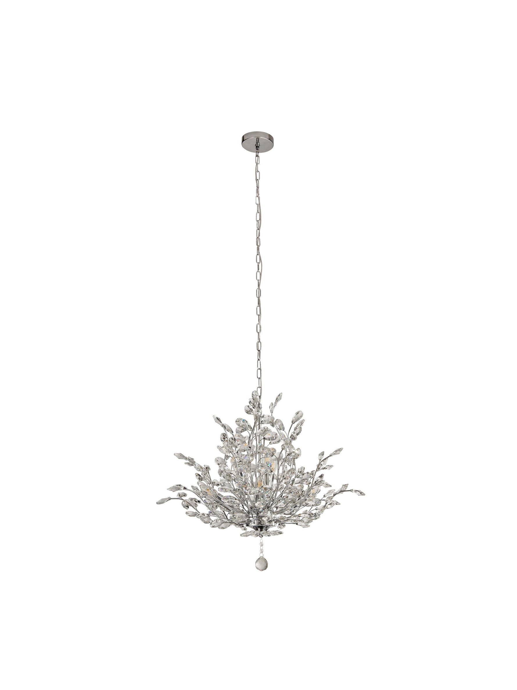 Searchlight Electric Bouquet  7Lt Pendant - Chrome Metal & Crystal 8807-7CC