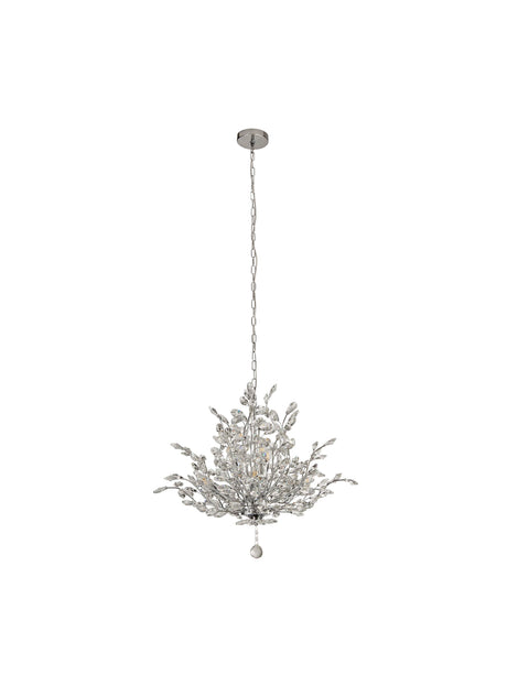 Searchlight Electric Bouquet  7Lt Pendant - Chrome Metal & Crystal 8807-7CC