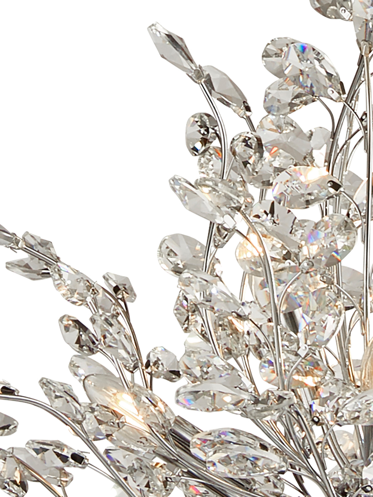 Searchlight Electric Bouquet  7Lt Pendant - Chrome Metal & Crystal 8807-7CC