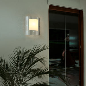 Eglo EU CITY Outdoor Wall Light – Stainless Steel, Motion Sensor, E27, IP44 Exterior Lighting