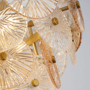 Searchlight Electric Wagon Wheel 5Lt Pendant - Bronze Metal & Clear & Amber Glass 88210-5BZ