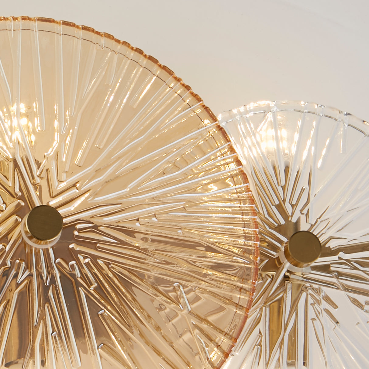 Searchlight Electric Wagon Wheel 6Lt Wall/Flush- Bronze Metal, Clear, Amber Glass 88210-6BZ