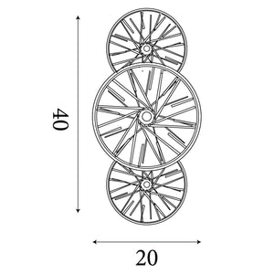 Searchlight Electric Wagon Wheel 6Lt Wall/Flush- Bronze Metal, Clear, Amber Glass 88210-6BZ