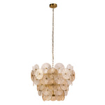 Searchlight Electric Wagon Wheel 9Lt Pendant - Bronze Metal, Clear & Amber Glass 88210-9BZ