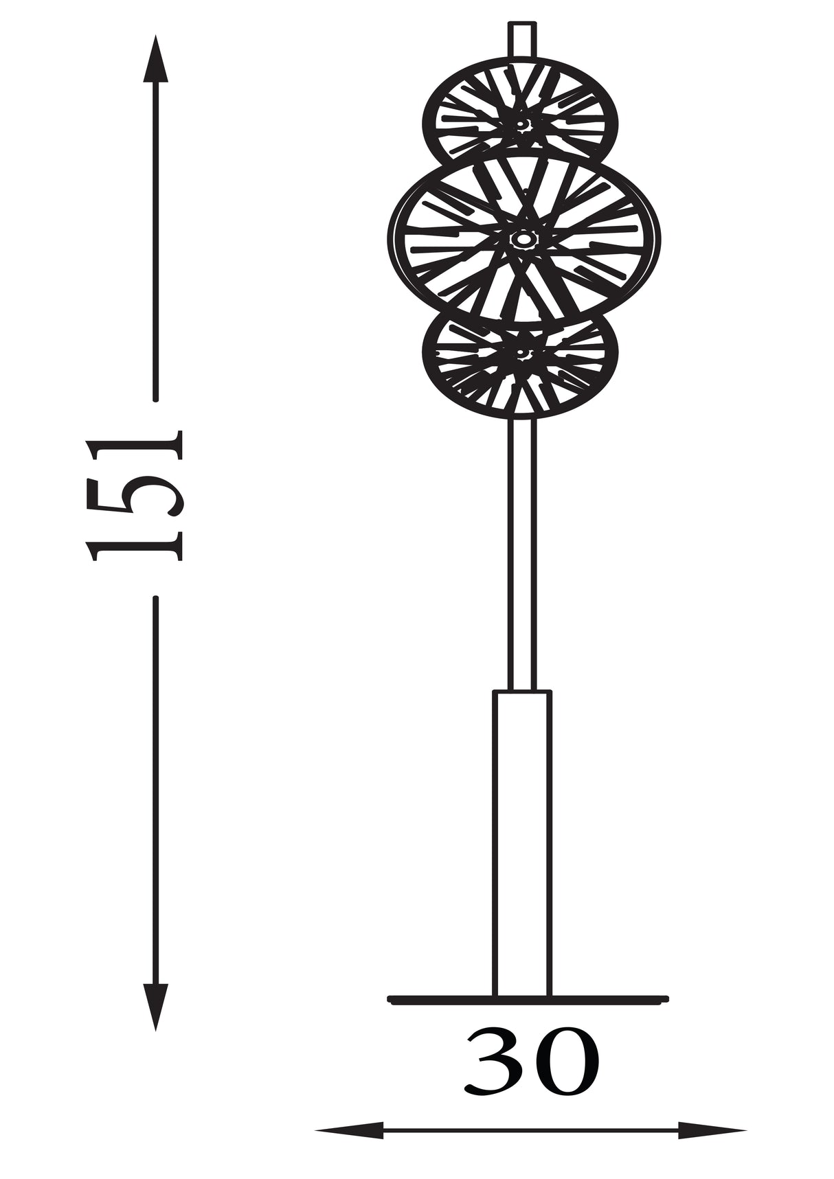 Searchlight Electric Wagon Wheel 6Lt Floor Lamp- Bronze Metal, Clear, Amber Glass 88212-6BZ
