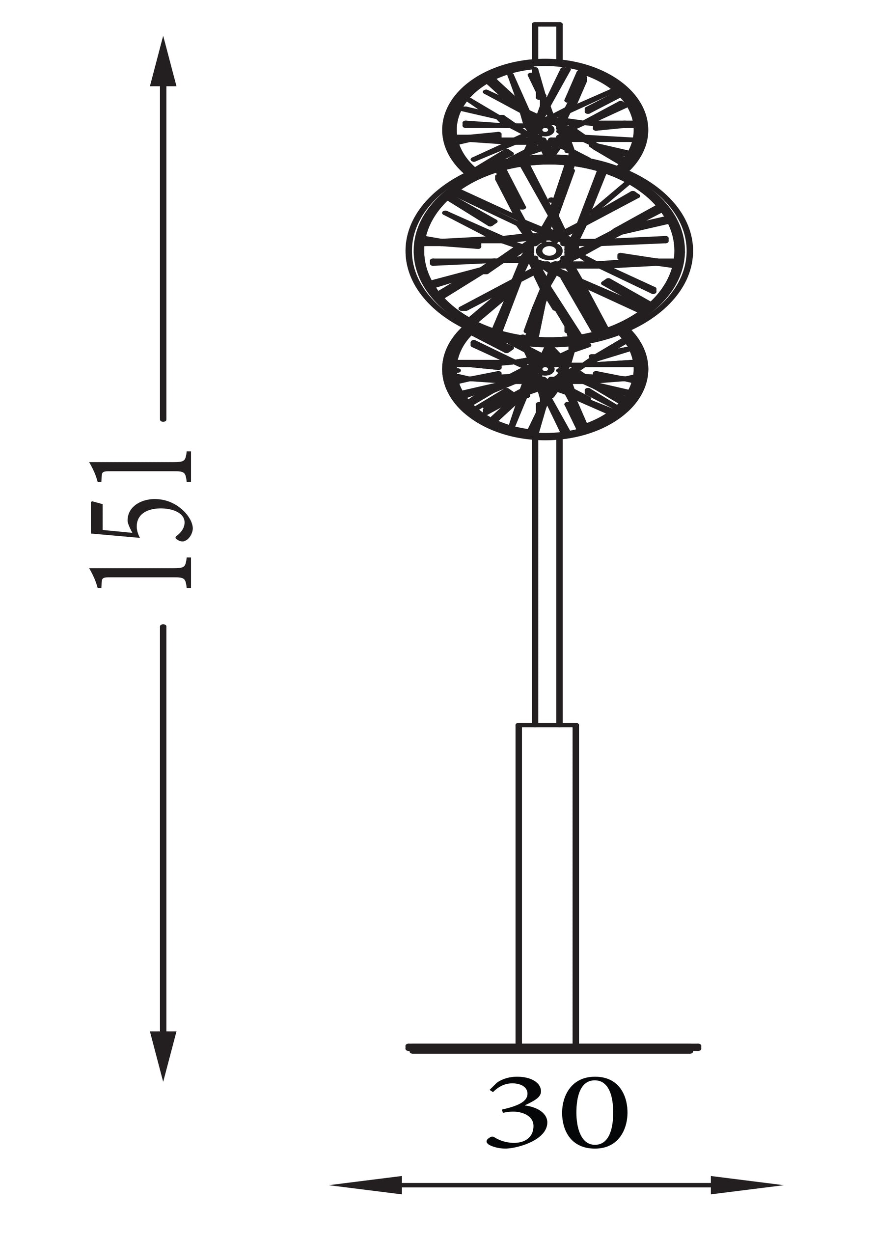 Searchlight Electric Wagon Wheel 6Lt Floor Lamp- Bronze Metal, Clear, Amber Glass 88212-6BZ