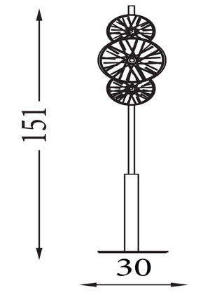 Searchlight Electric Wagon Wheel 6Lt Floor Lamp- Bronze Metal, Clear, Amber Glass 88212-6BZ