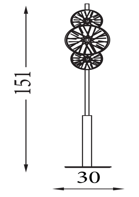 Searchlight Electric Wagon Wheel 6Lt Floor Lamp- Bronze Metal, Clear, Amber Glass 88212-6BZ