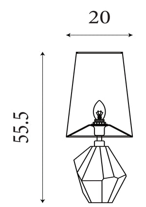 Searchlight Electric Apex 1Lt Table Lamp, Antique Brass Metal Black Resin, White 88250BK
