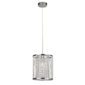 Elise  Pendant - Chrome Metal & Crystal