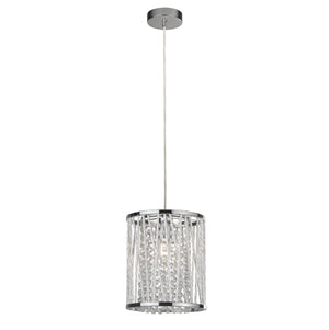 Elise  Pendant - Chrome Metal & Crystal
