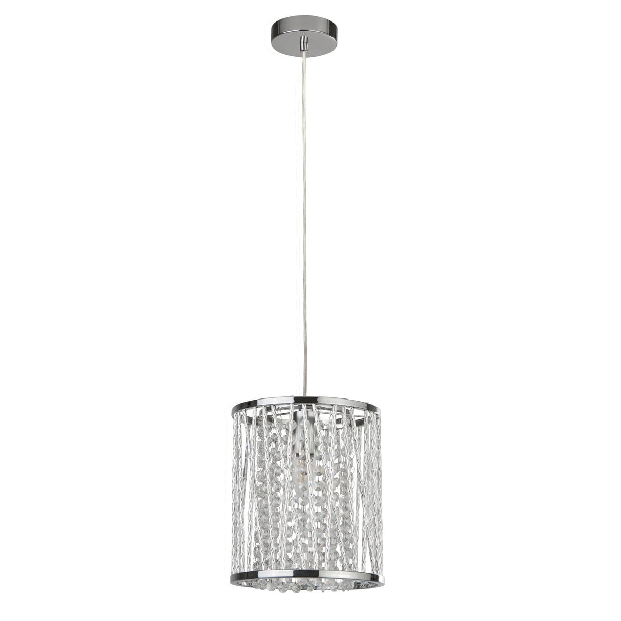 Searchlight Electric Elise  Pendant - Chrome Metal & Crystal 8831CC