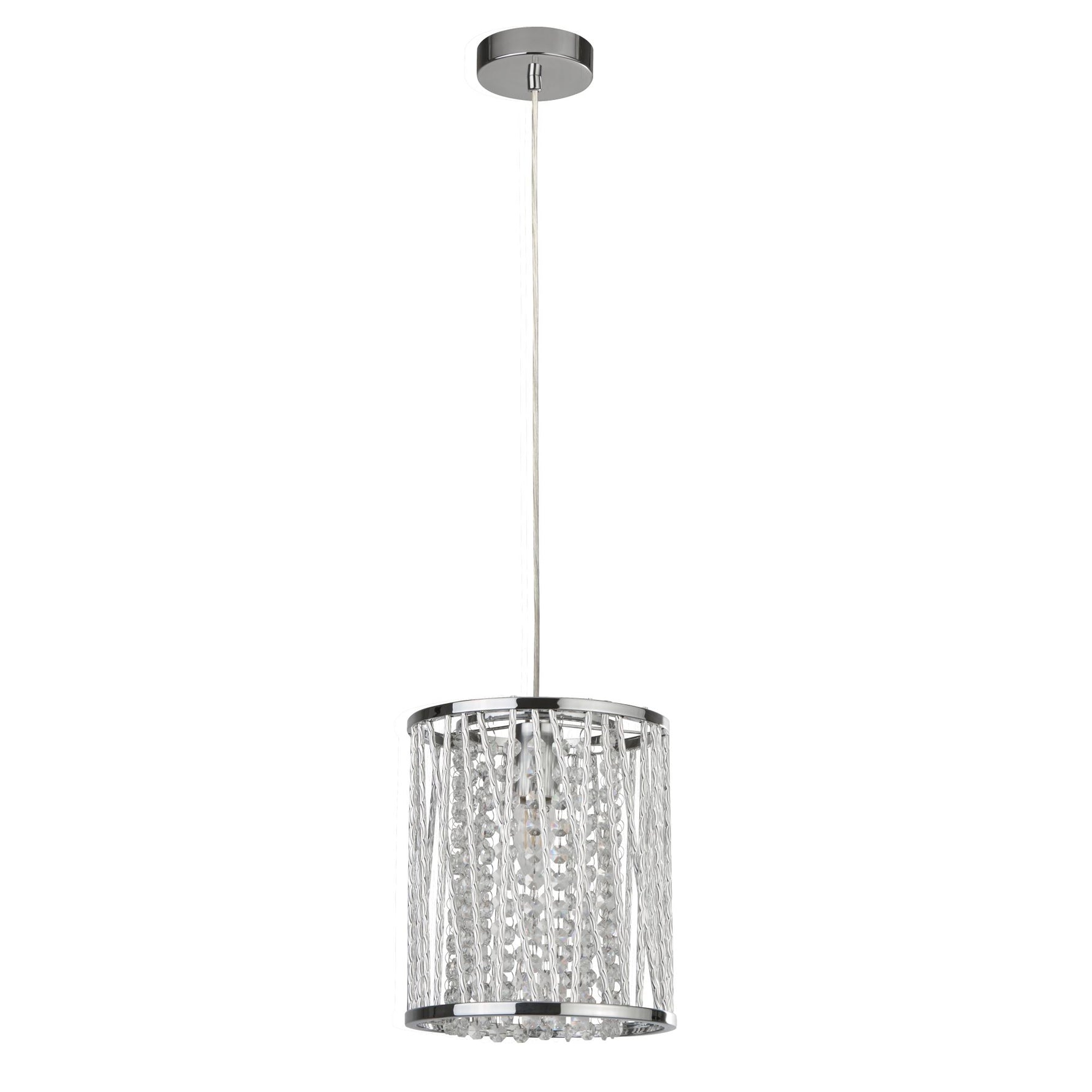 Searchlight Electric Elise  Pendant - Chrome Metal & Crystal 8831CC