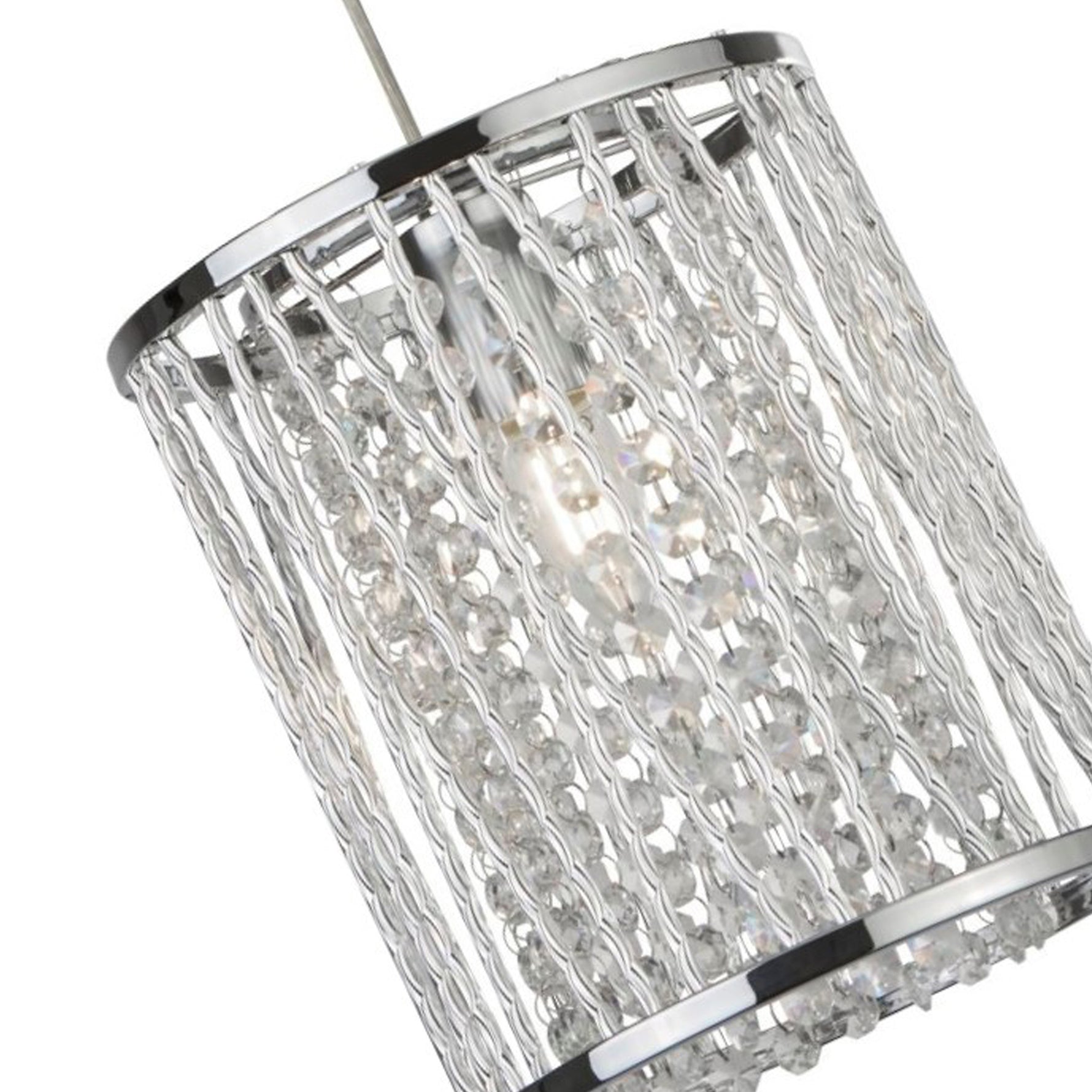 Searchlight Electric Elise  Pendant - Chrome Metal & Crystal 8831CC