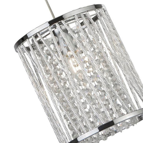 Searchlight Electric Elise  Pendant - Chrome Metal & Crystal 8831CC