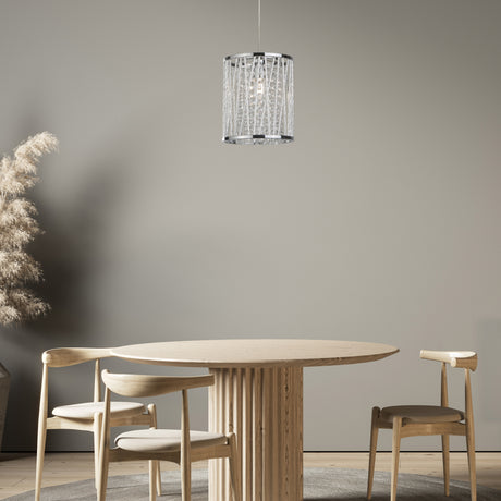 Searchlight Electric Elise  Pendant - Chrome Metal & Crystal 8831CC