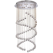 Hallway 5Lt Multi-Drop Pendant- Chrome Metal & Clear Crystal
