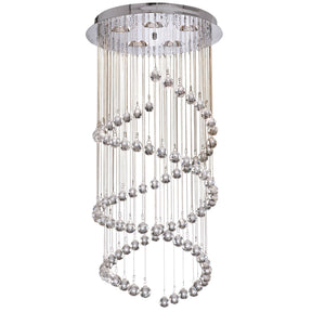 Hallway 5Lt Multi-Drop Pendant- Chrome Metal & Clear Crystal