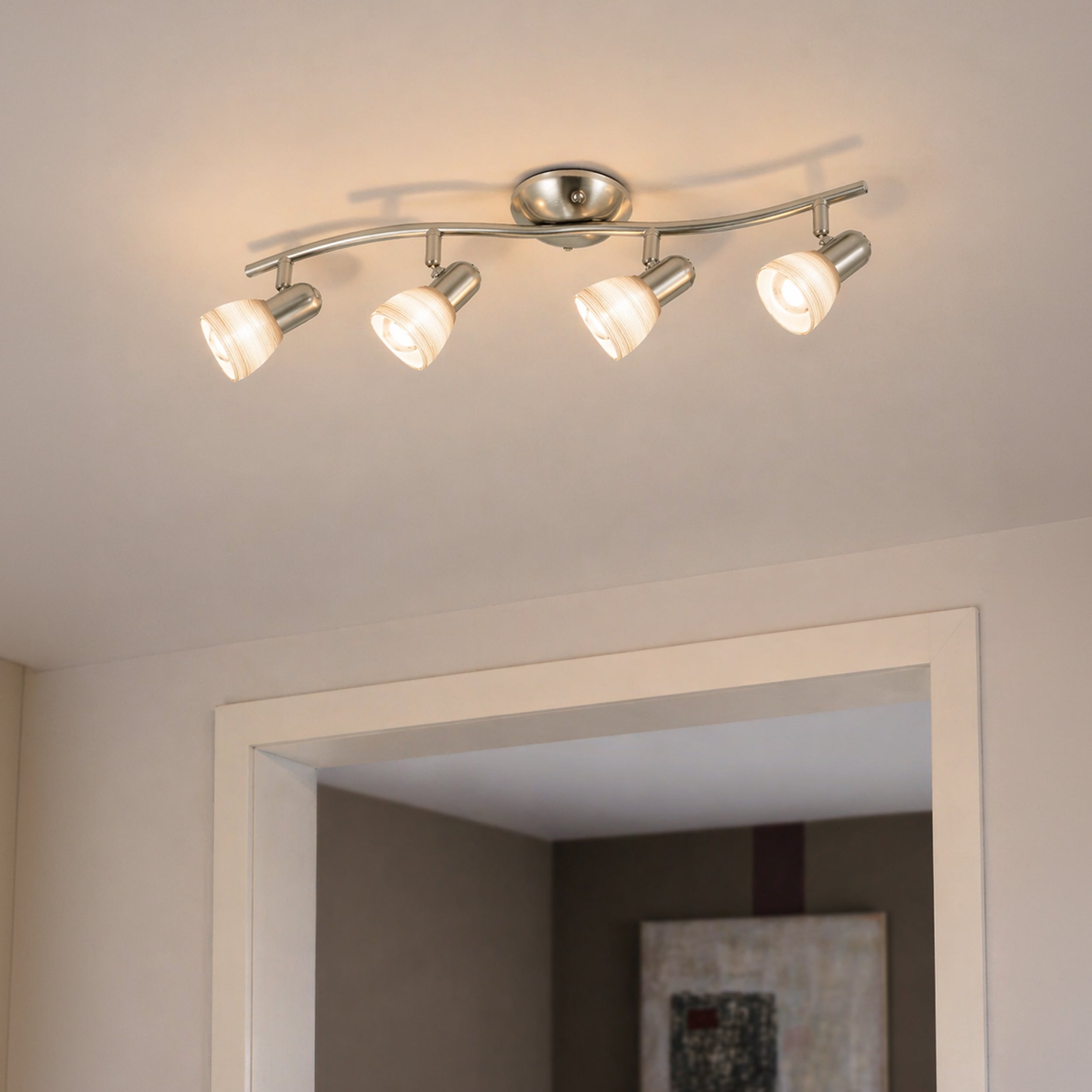 Eglo EU Marinello 1 Metal & Wood, Black/Brown LED Ceiling Light product image - Endon Lighting from First Light Direct with great prices and fast UK delivery