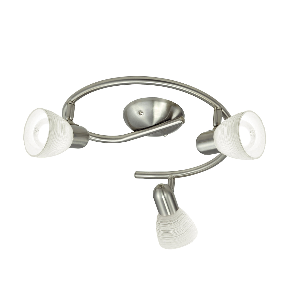 Eglo EU Dakar 1 Satin Nickel Steel & Glass Classic Design 3-Light Ceiling Light