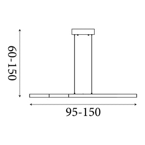 Searchlight Electric Linear LED Pendant, Black 88520BK