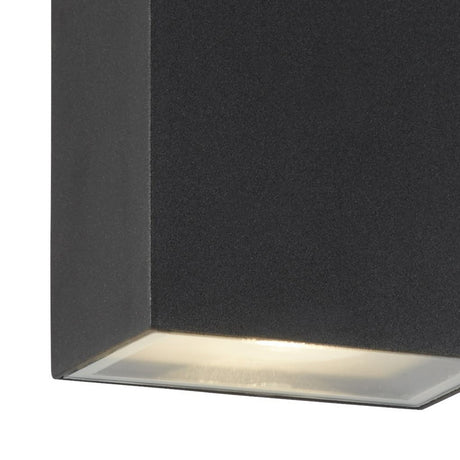 Searchlight Electric Stirling Outdoor Wall Light - Black Metal & Glass 8852BK