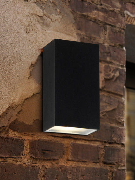 Searchlight Electric Stirling Outdoor Wall Light - Black Metal & Glass 8852BK