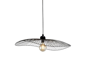 Wave Pendant Convertible to Flush - Black Metal