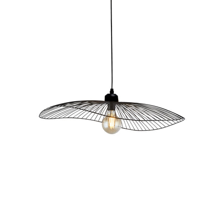 Wave Pendant Convertible to Flush - Black Metal