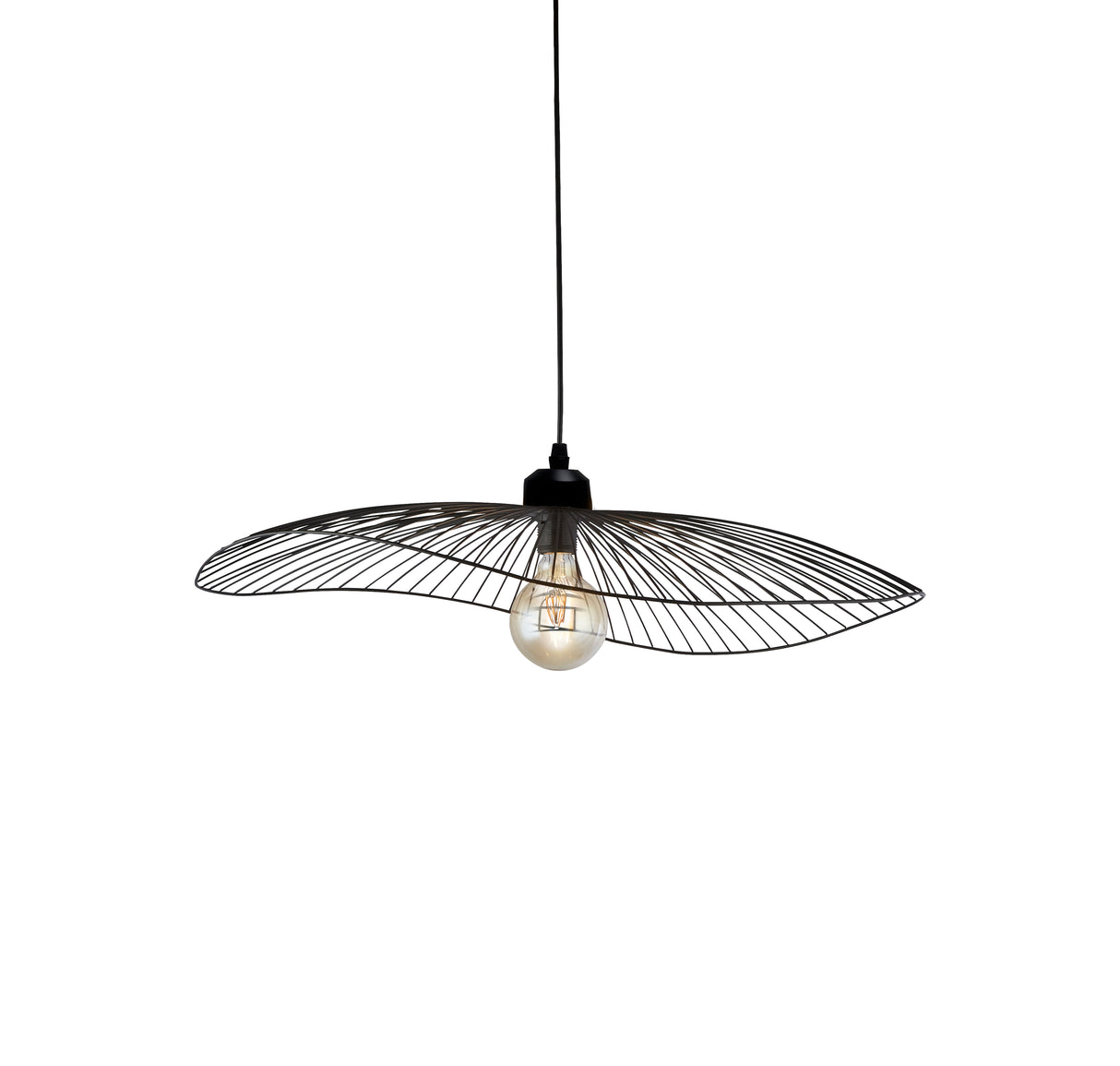 Searchlight Electric Wave Pendant Convertible to Flush - Black Metal 88550BK