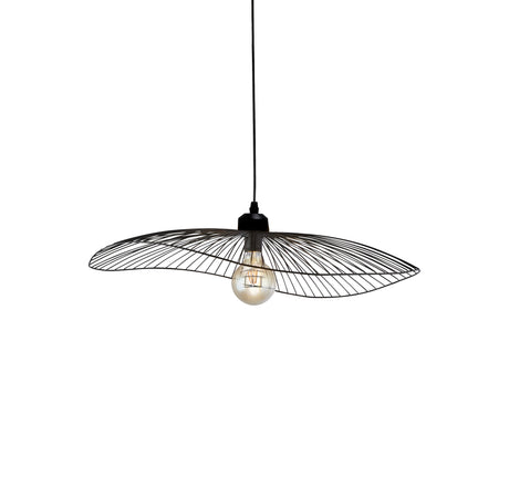Searchlight Electric Wave Pendant Convertible to Flush - Black Metal 88550BK