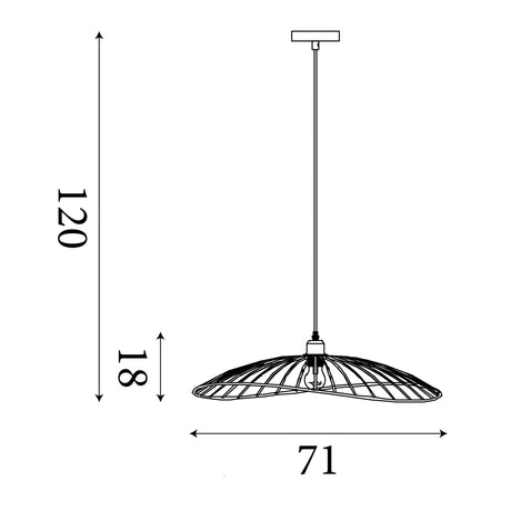 Searchlight Electric Wave Pendant Convertible to Flush - Black Metal 88550BK