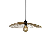 Wave Pendant Convertible to Flush - Black & Gold Metal