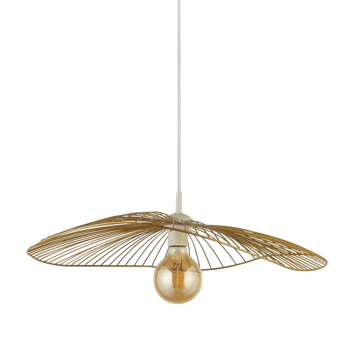 Searchlight Electric Wave Pendant Convertible to Flush - Black & Gold Metal 88550GO