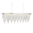 Drape LED Bar Pendant - Chrome Metal & Clear Crystal