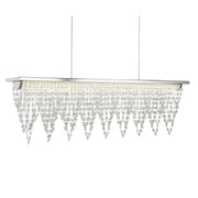 Drape LED Bar Pendant - Chrome Metal & Clear Crystal