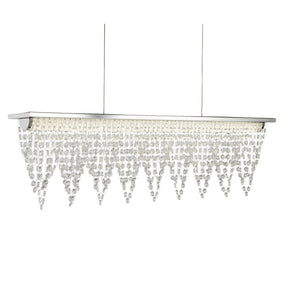 Drape LED Bar Pendant - Chrome Metal & Clear Crystal