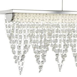 Searchlight Electric Drape LED Bar Pendant - Chrome Metal & Clear Crystal 8857CC