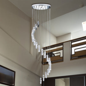 Searchlight Electric Sculptured Ice 20Lt Multi-Drop Pendant-Chrome, Clear Crystal 888-20