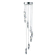 Sculptured Ice Multi-Drop Pendant - Chrome & Glass
