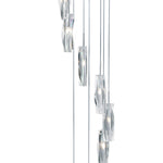 Searchlight Electric Sculptured Ice Multi-Drop Pendant - Chrome & Glass 888-8