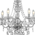 Searchlight Electric Marie Therese  5Lt Pendant - Clear Glass & Acrylic 8885-5CL