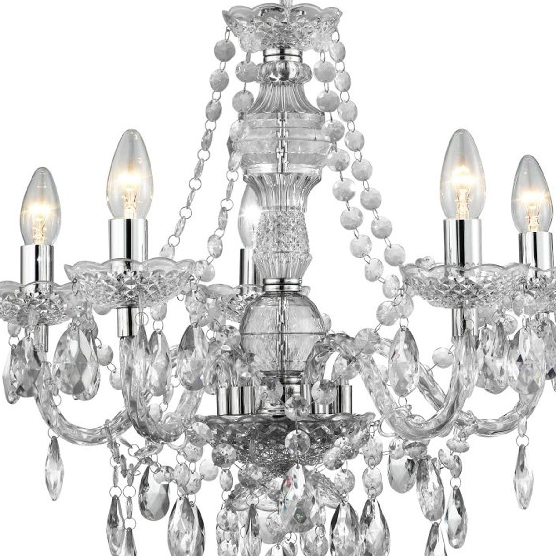 Searchlight Electric Marie Therese  5Lt Pendant - Clear Glass & Acrylic 8885-5CL