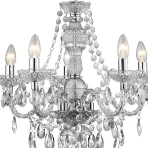 Searchlight Electric Marie Therese  5Lt Pendant - Clear Glass & Acrylic 8885-5CL