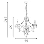 Searchlight Electric Marie Therese  5Lt Pendant - Clear Glass & Acrylic 8885-5CL