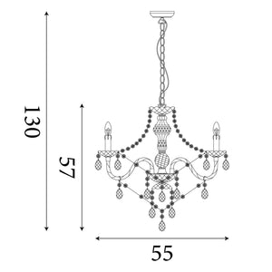 Searchlight Electric Marie Therese  5Lt Pendant - Clear Glass & Acrylic 8885-5CL