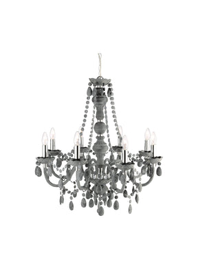 Marie Therese  8Lt Pendant - Grey Glass & Acrylic