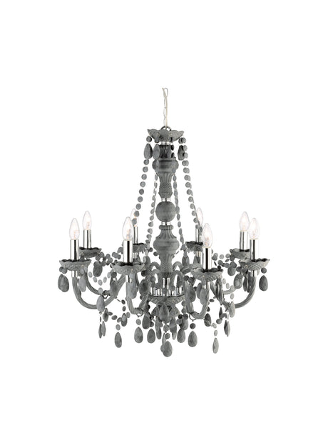Marie Therese  8Lt Pendant - Grey Glass & Acrylic