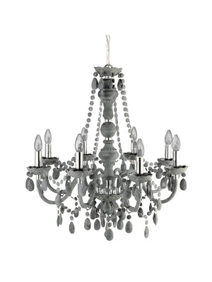 Searchlight Electric Marie Therese  8Lt Pendant - Grey Glass & Acrylic 8888-8GY