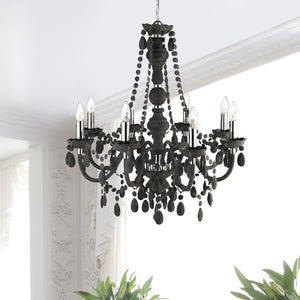 Searchlight Electric Marie Therese  8Lt Pendant - Grey Glass & Acrylic 8888-8GY